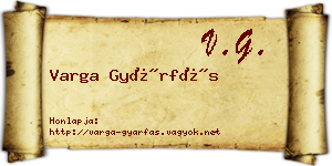 Varga Gyárfás névjegykártya