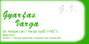 gyarfas varga business card